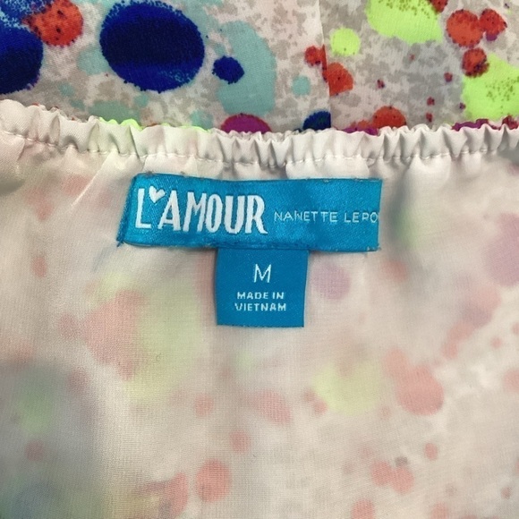 L'amour Nanette Lepore Splatter Paint Romper Size M - Picture 6 of 7